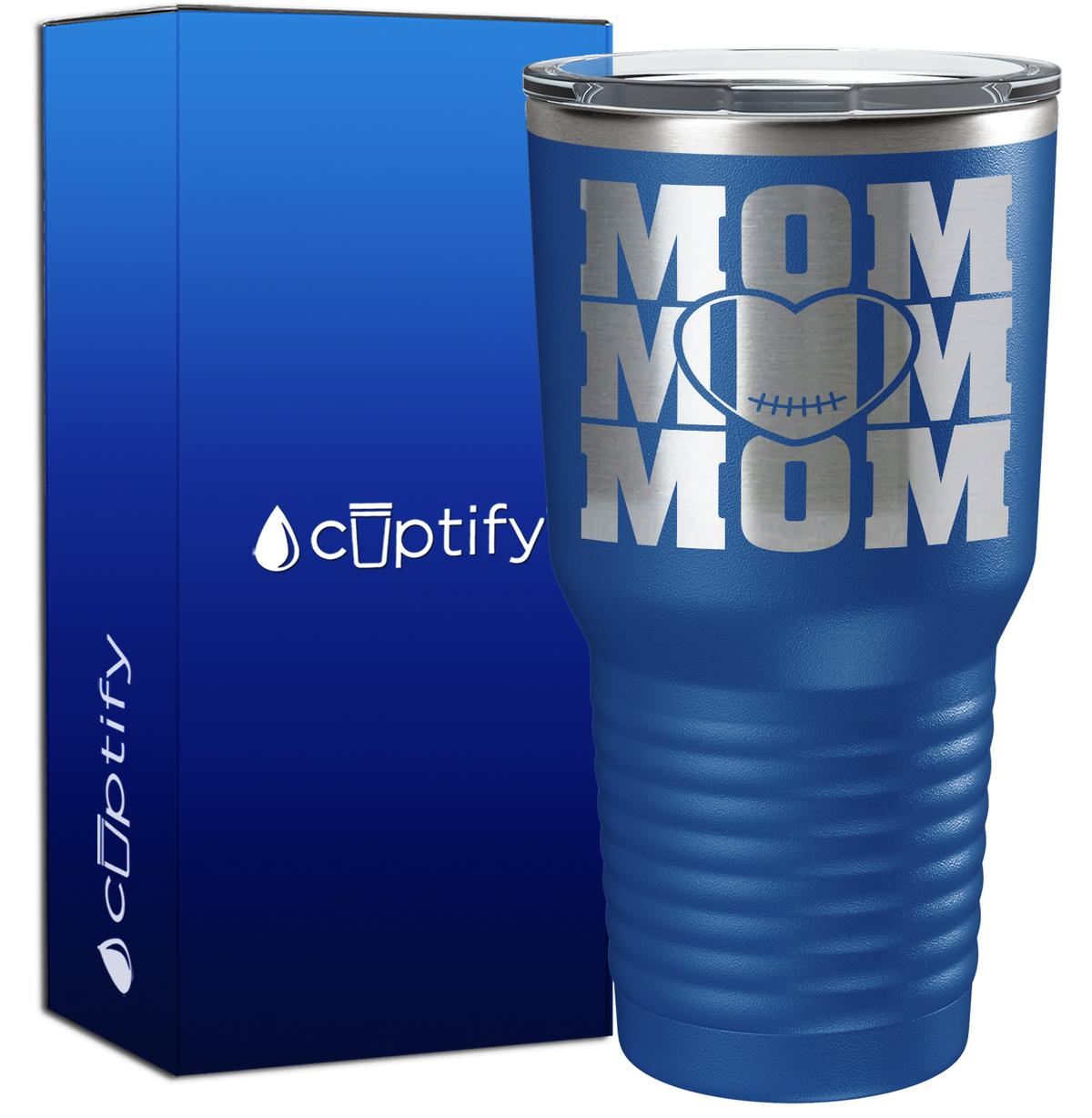 Mom Mom Mom Football 30oz Football Tumbler