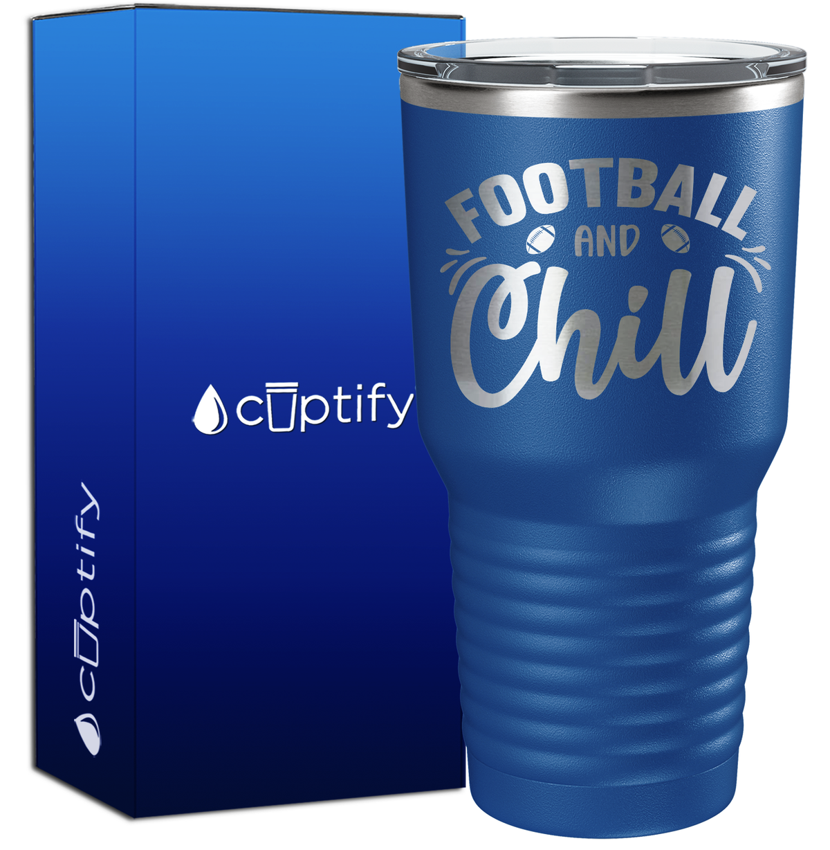 Football and Chill 30oz Football Tumbler