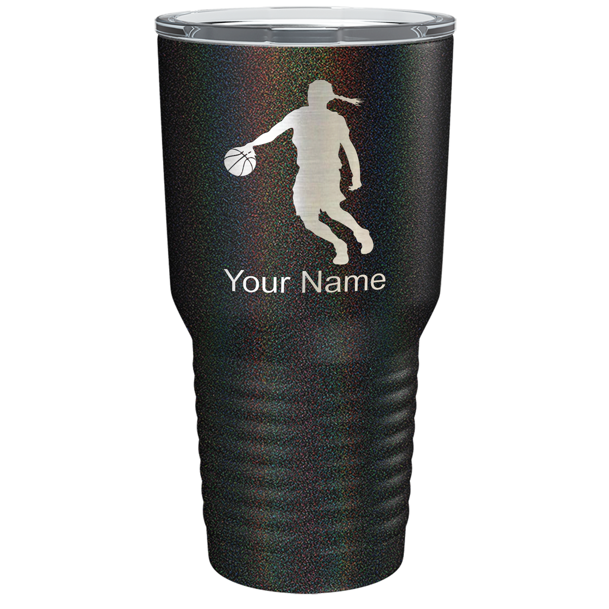 Personalized Basketball Girl Player Silhouette on 30oz Tumbler