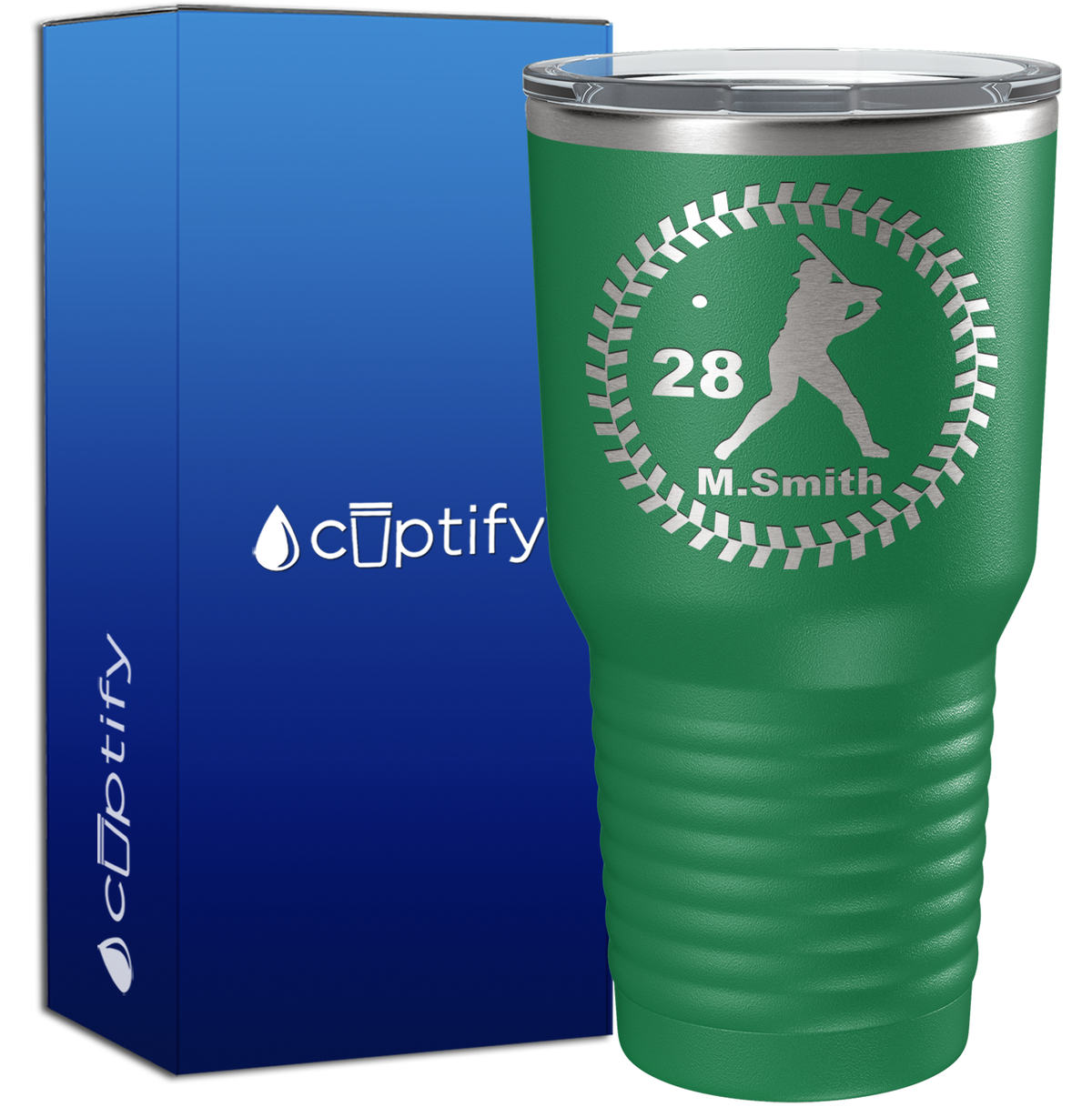Personalized Baseball Player 30oz Baseball Tumbler