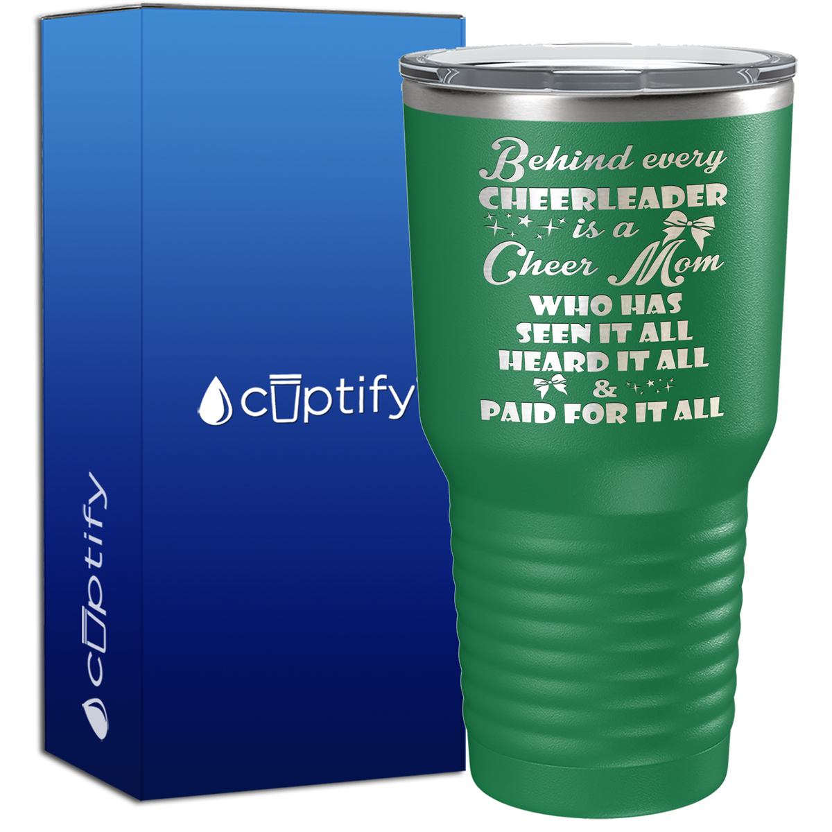 Behind Every Cheerleader Is A Cheer Mom 30oz Cheer Tumbler
