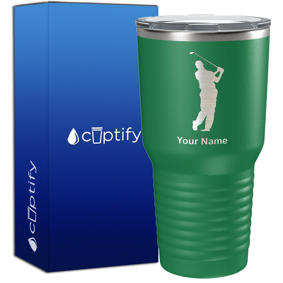 Personalized Golf Player Silhouette 30oz Golf Tumbler