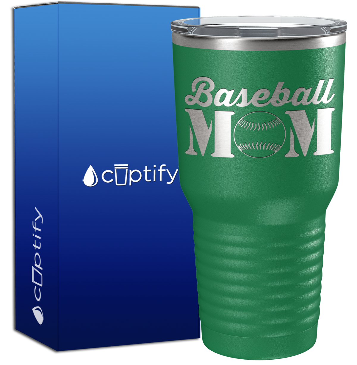 Baseball Mom with Ball 30oz Baseball Tumbler