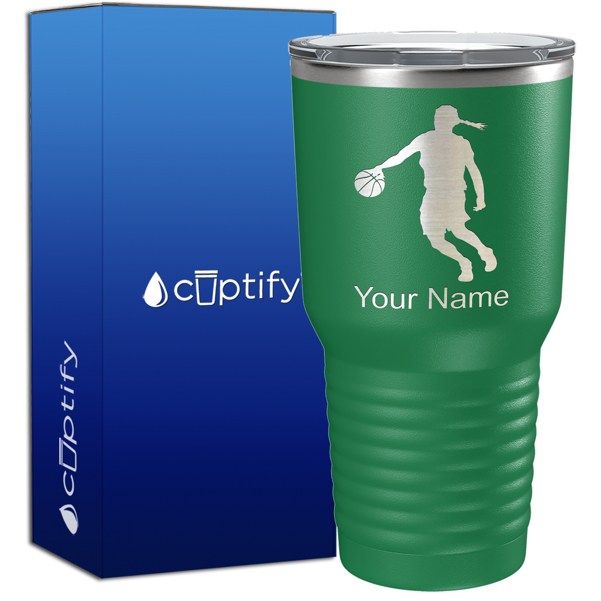 Personalized Basketball Girl Player Silhouette on 30oz Tumbler