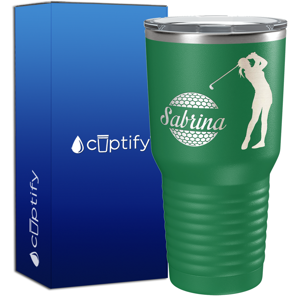 Personalized Female Golfer 30oz Golf Tumbler
