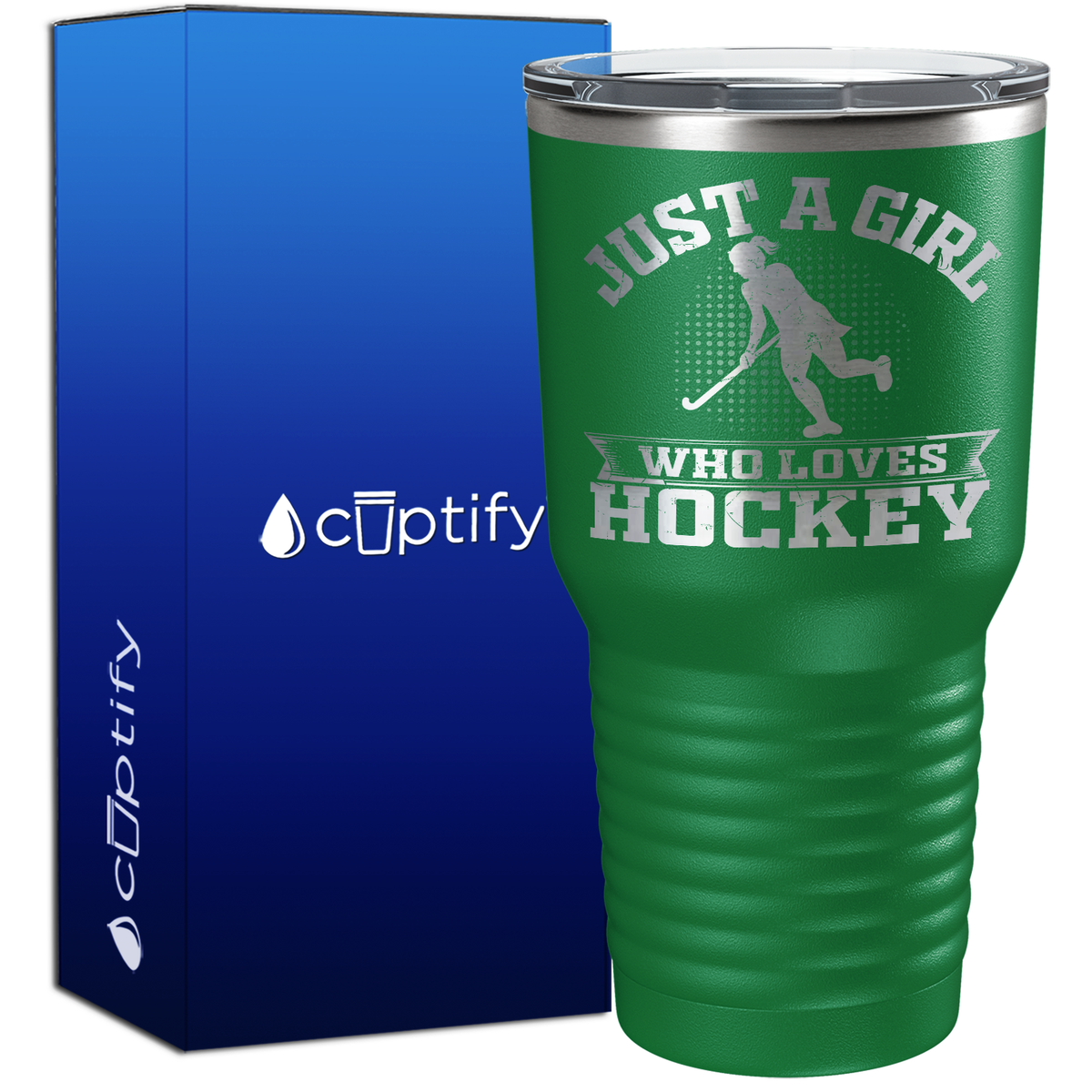 Just a Girl Who Loves Hockey Player Silhouette 30oz Hockey Tumbler