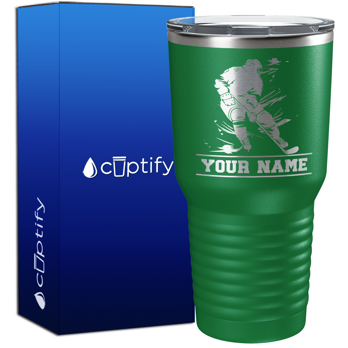 Personalized Skating Hockey Player 30oz Hockey Tumbler
