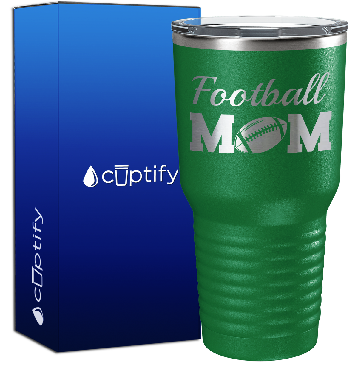 Football Mom with Ball 30oz Football Tumbler