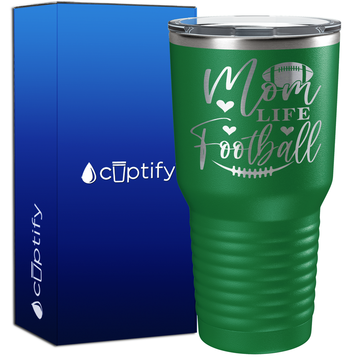 Mom Life Football 30oz Football Tumbler