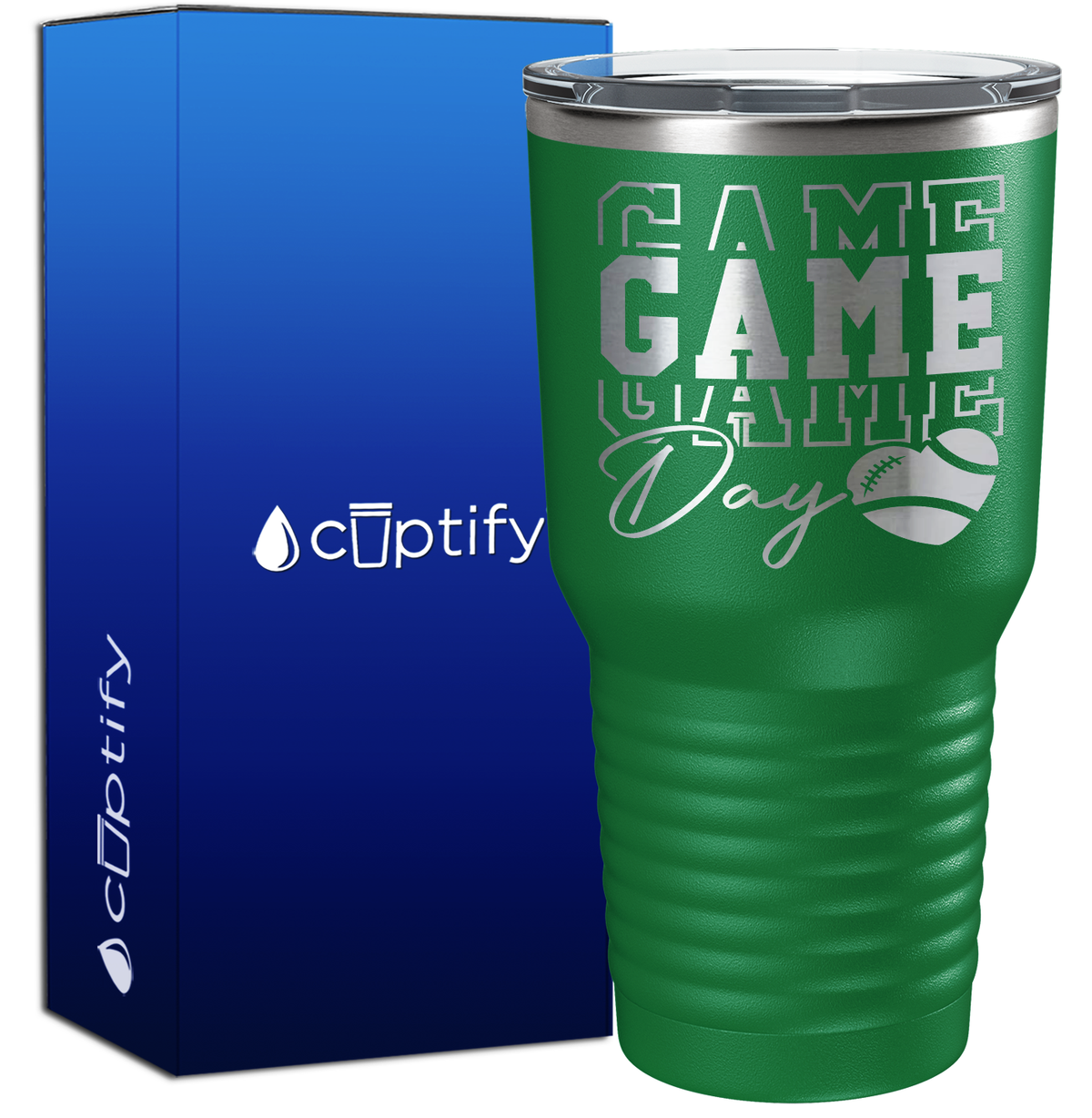 Game Game Game Day Football 30oz Football Tumbler