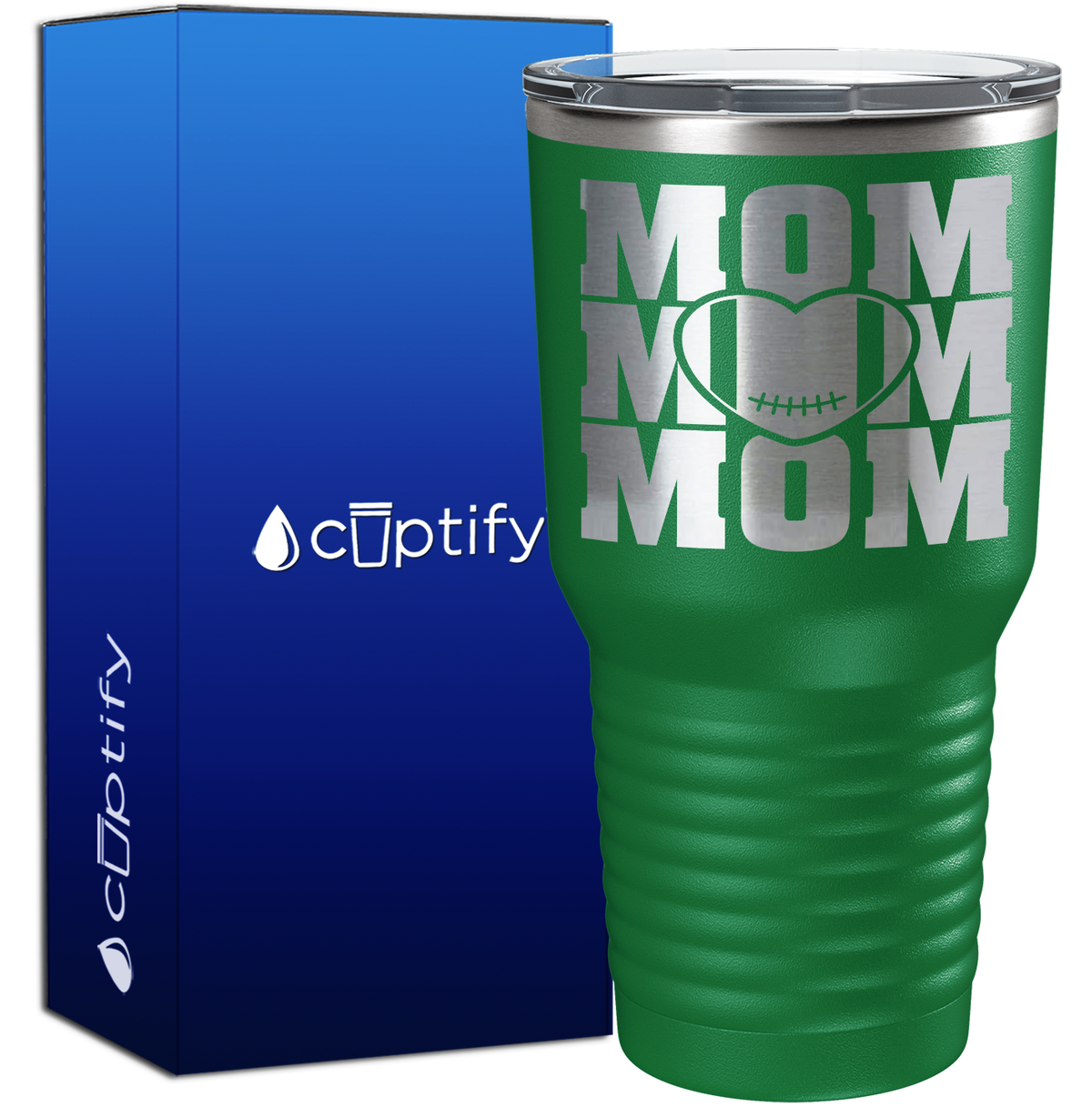 Mom Mom Mom Football 30oz Football Tumbler