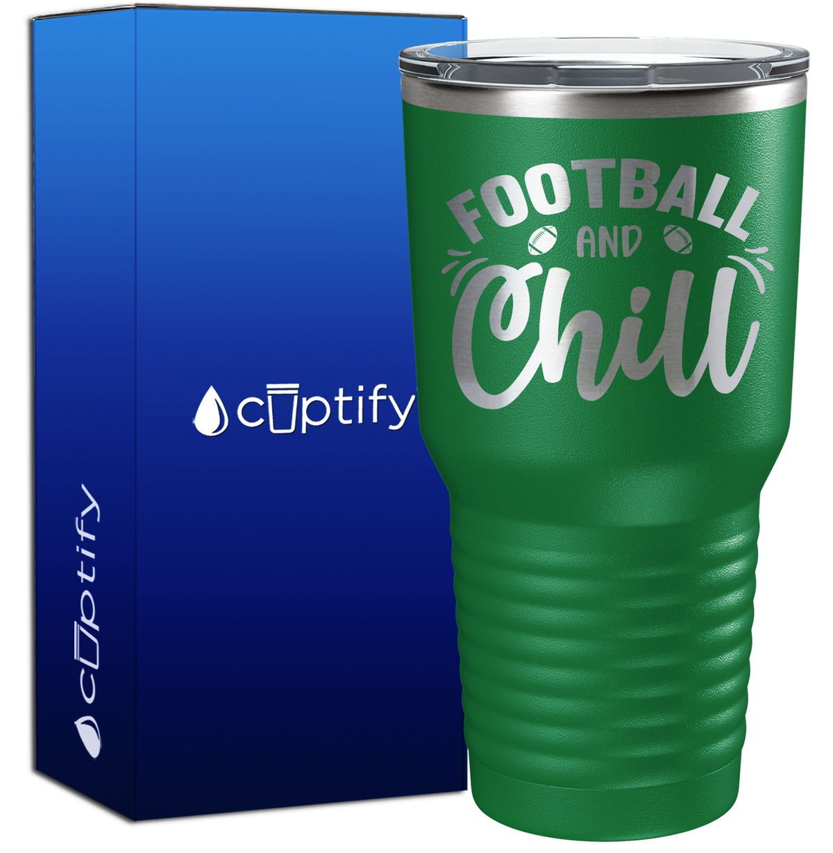 Football and Chill 30oz Football Tumbler