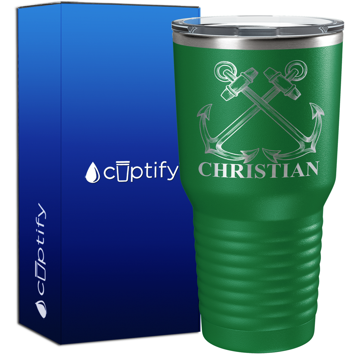 Personalized Dual Anchors 30oz Anchor Tumbler