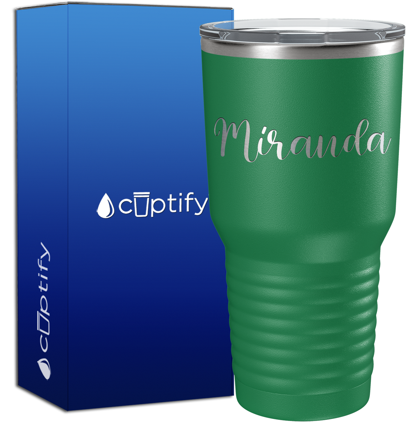 Personalized Green 30oz Engraved Tumbler