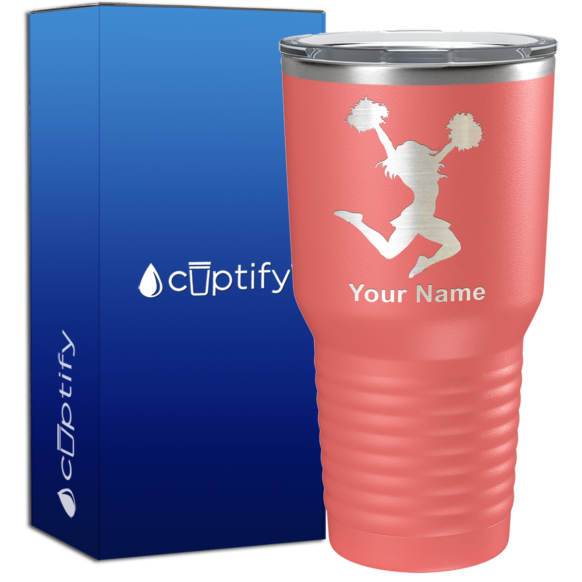 Personalized Cheerleader Silhouette 30oz Cheer Tumbler