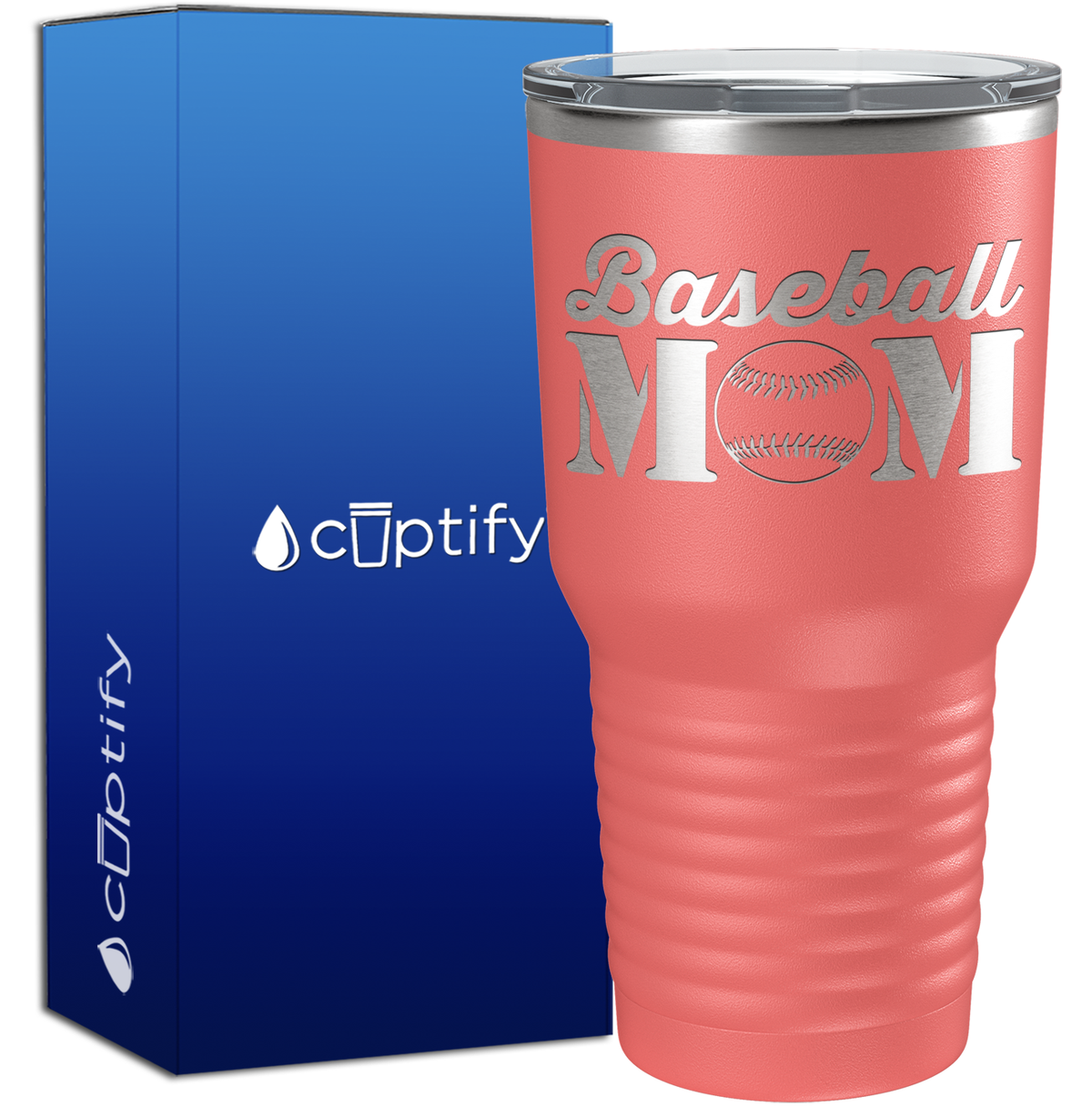 Baseball Mom with Ball 30oz Baseball Tumbler