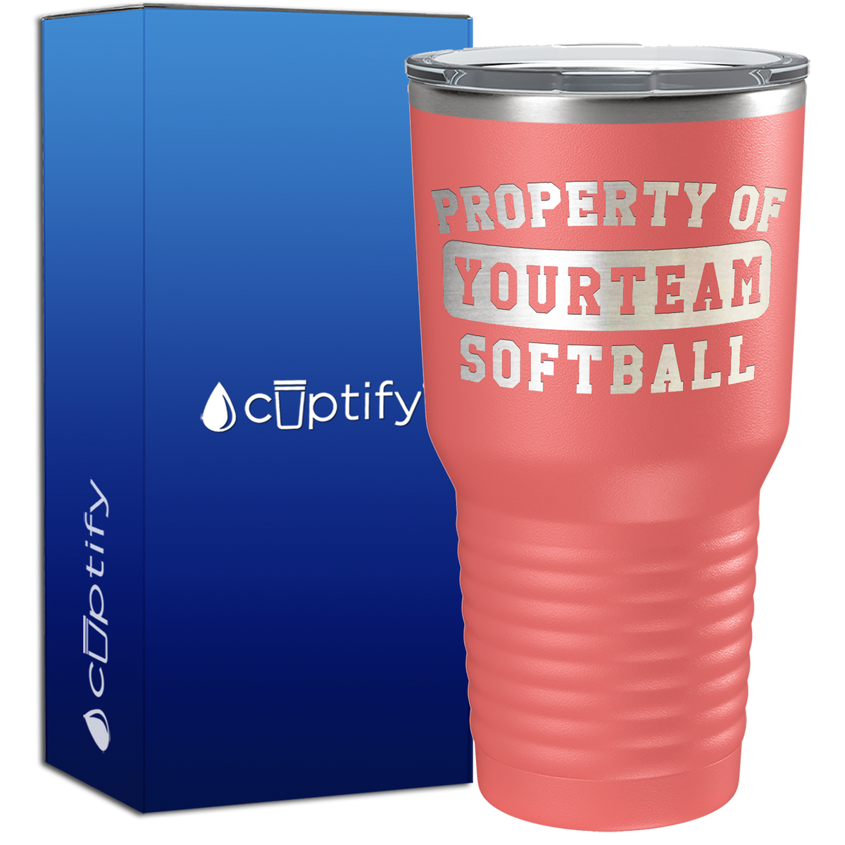 Property of Your Team Softball 30oz Softball Tumbler