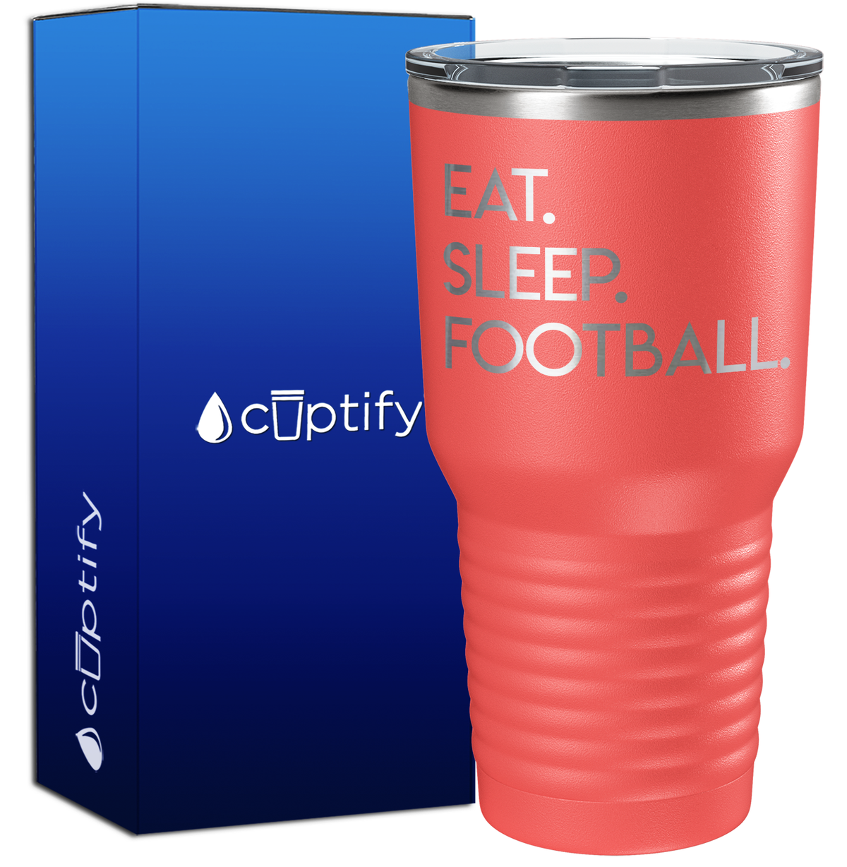 Eat Sleep Football 30oz Football Tumbler