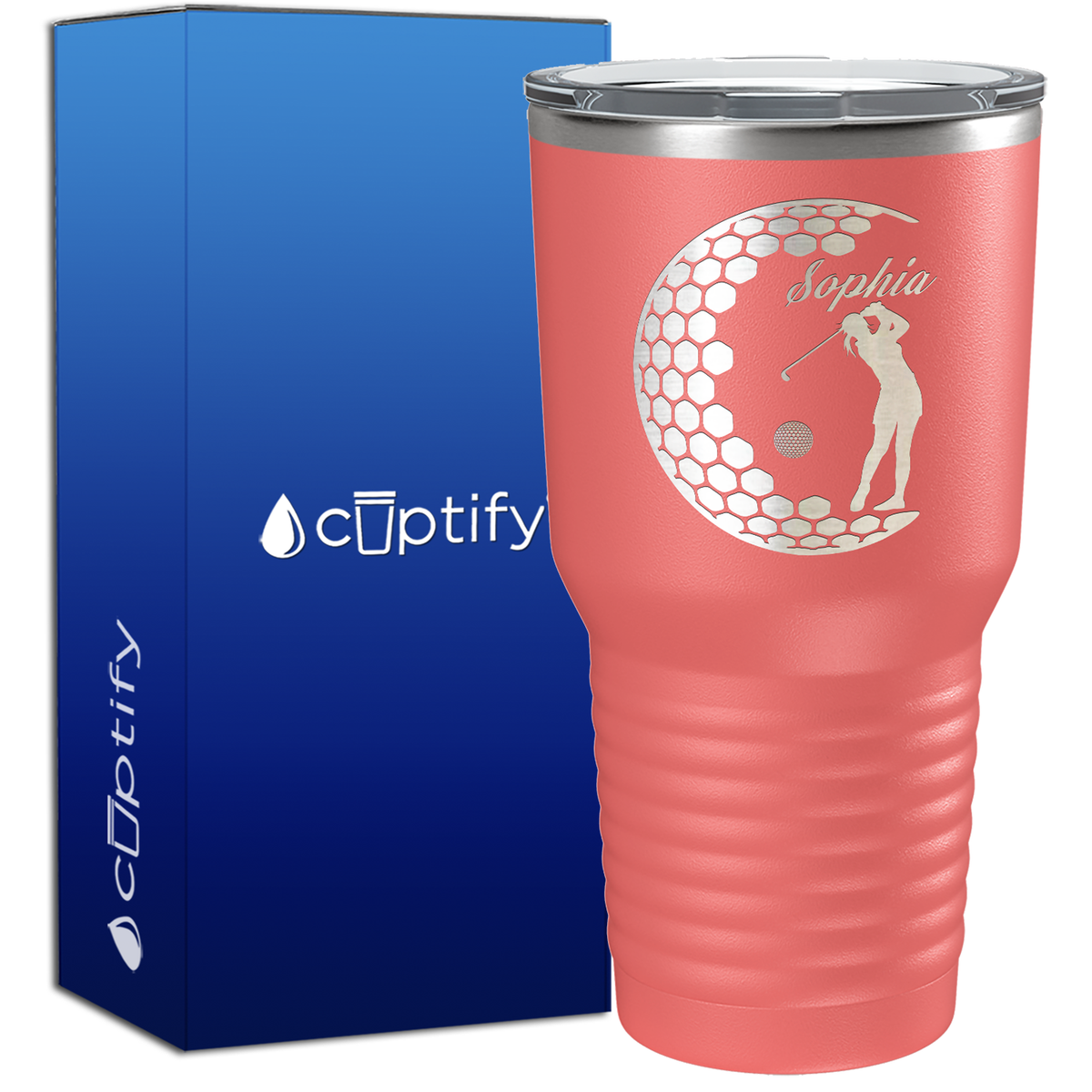Personalized Women Golfer 30oz Golf Tumbler