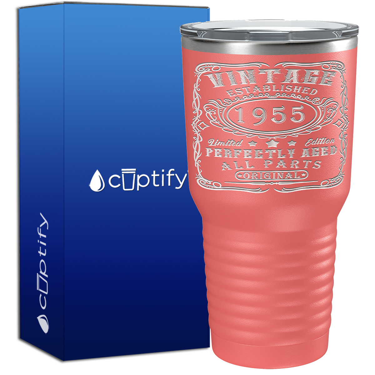 1955 Vintage Perfectly Aged 70th Birthday 70 Years Old 30oz Vintage Tumbler