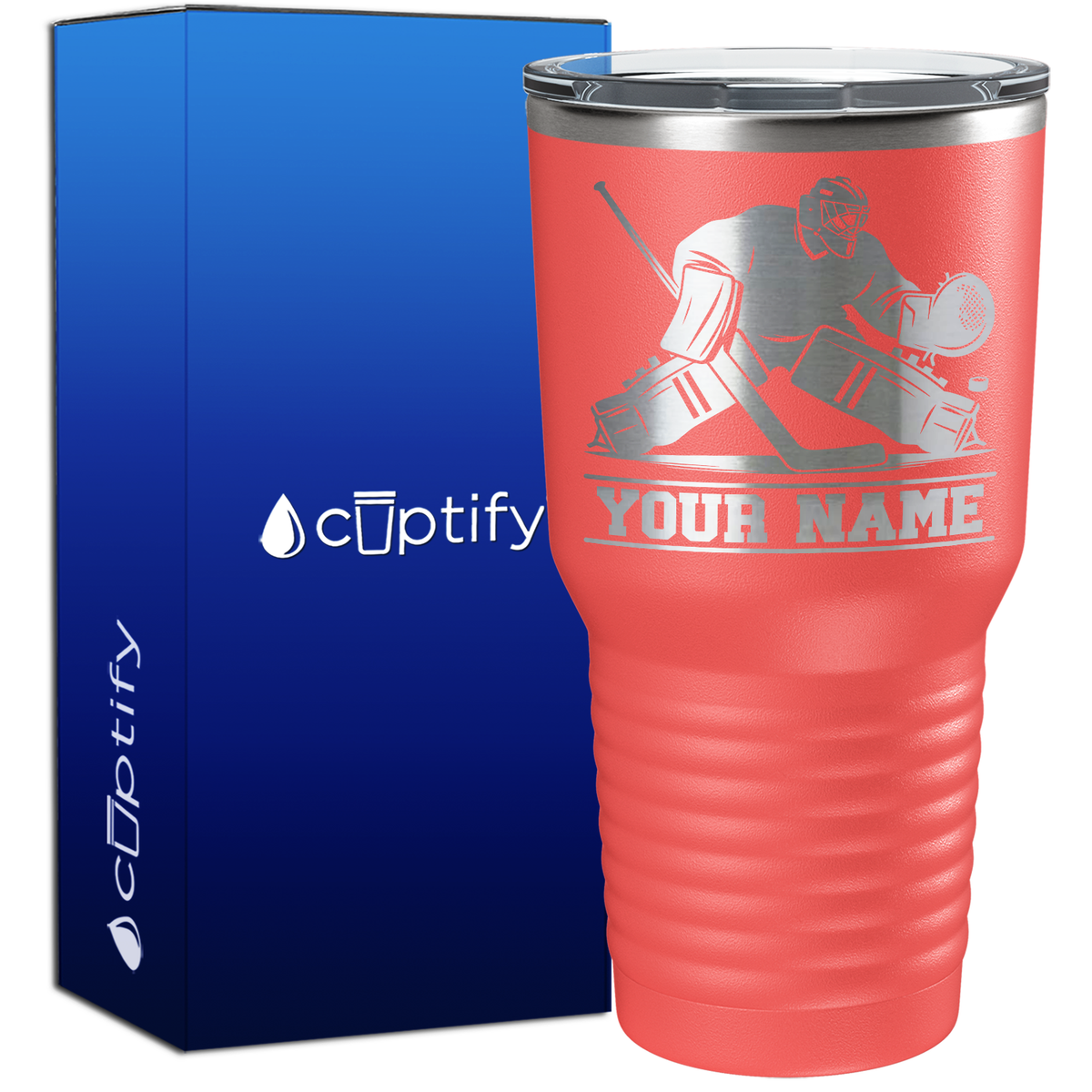 Personalized Hockey Goalie 30oz Hockey Tumbler
