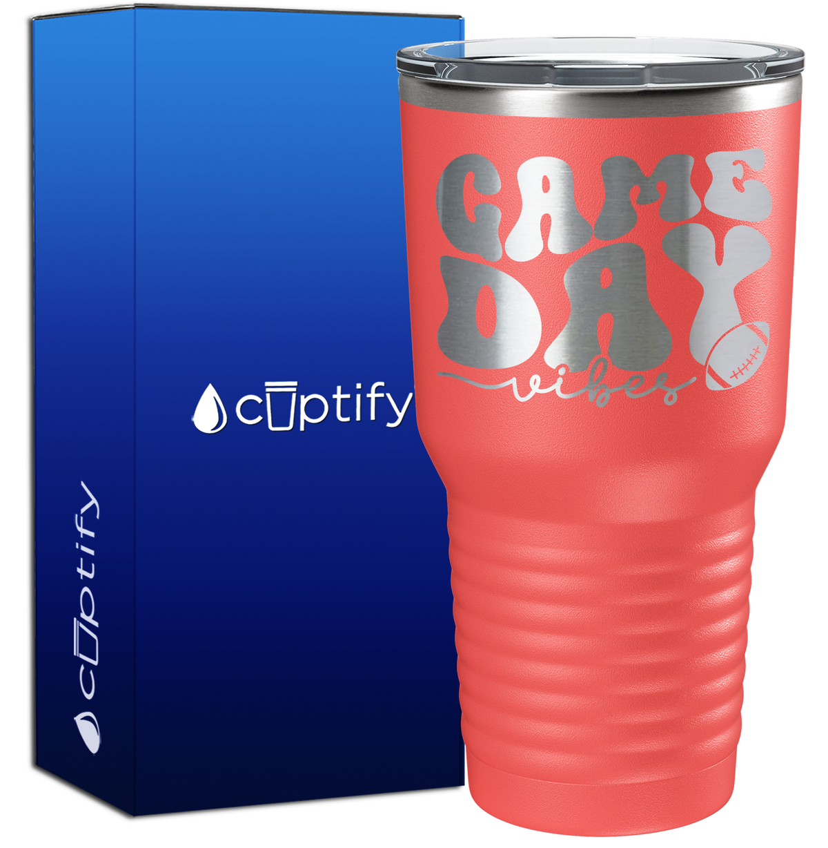Game Day Vibes Football 30oz Football Tumbler