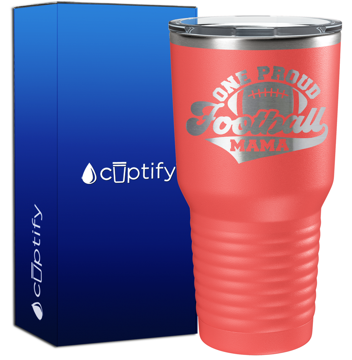 One Proud Football Mama 30oz Football Tumbler