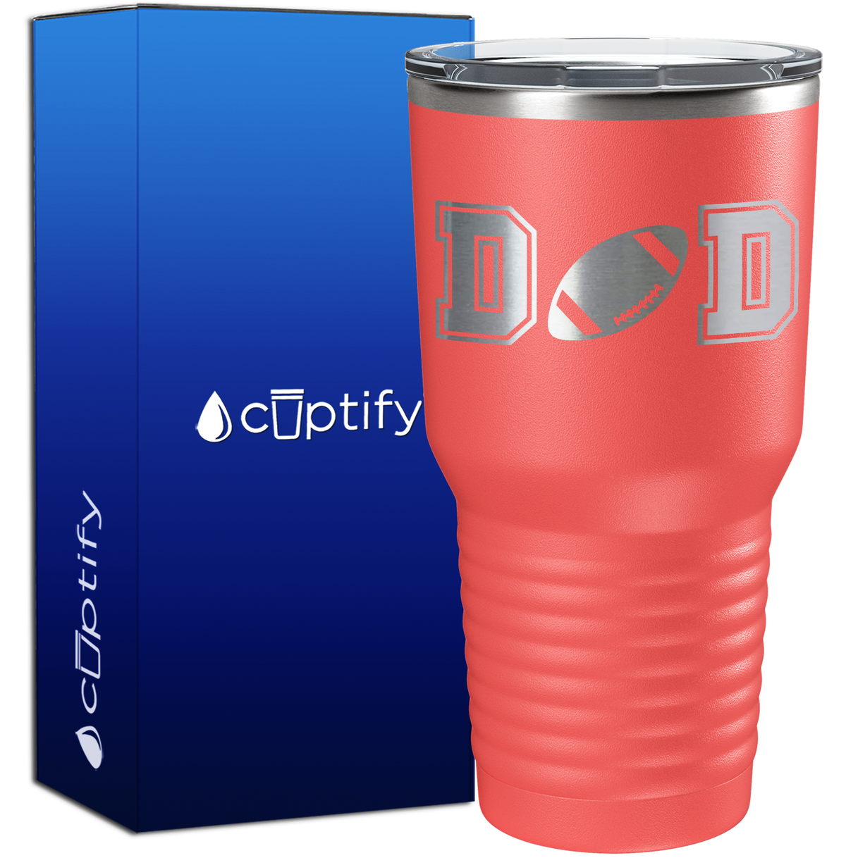 Dad Football 30oz Football Tumbler