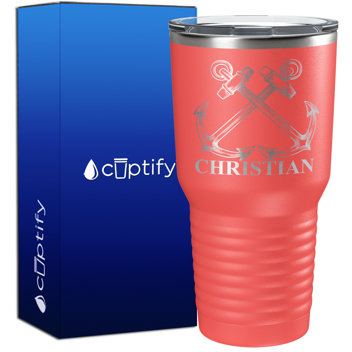 Personalized Dual Anchors 30oz Anchor Tumbler