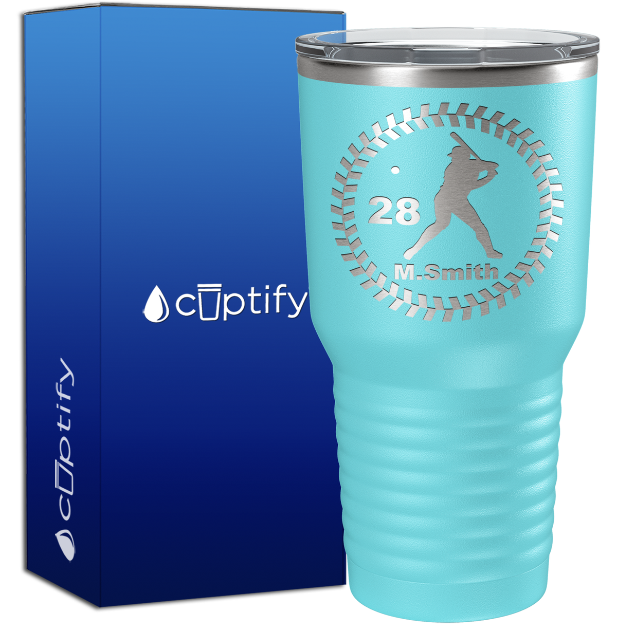 Personalized Baseball Player 30oz Baseball Tumbler