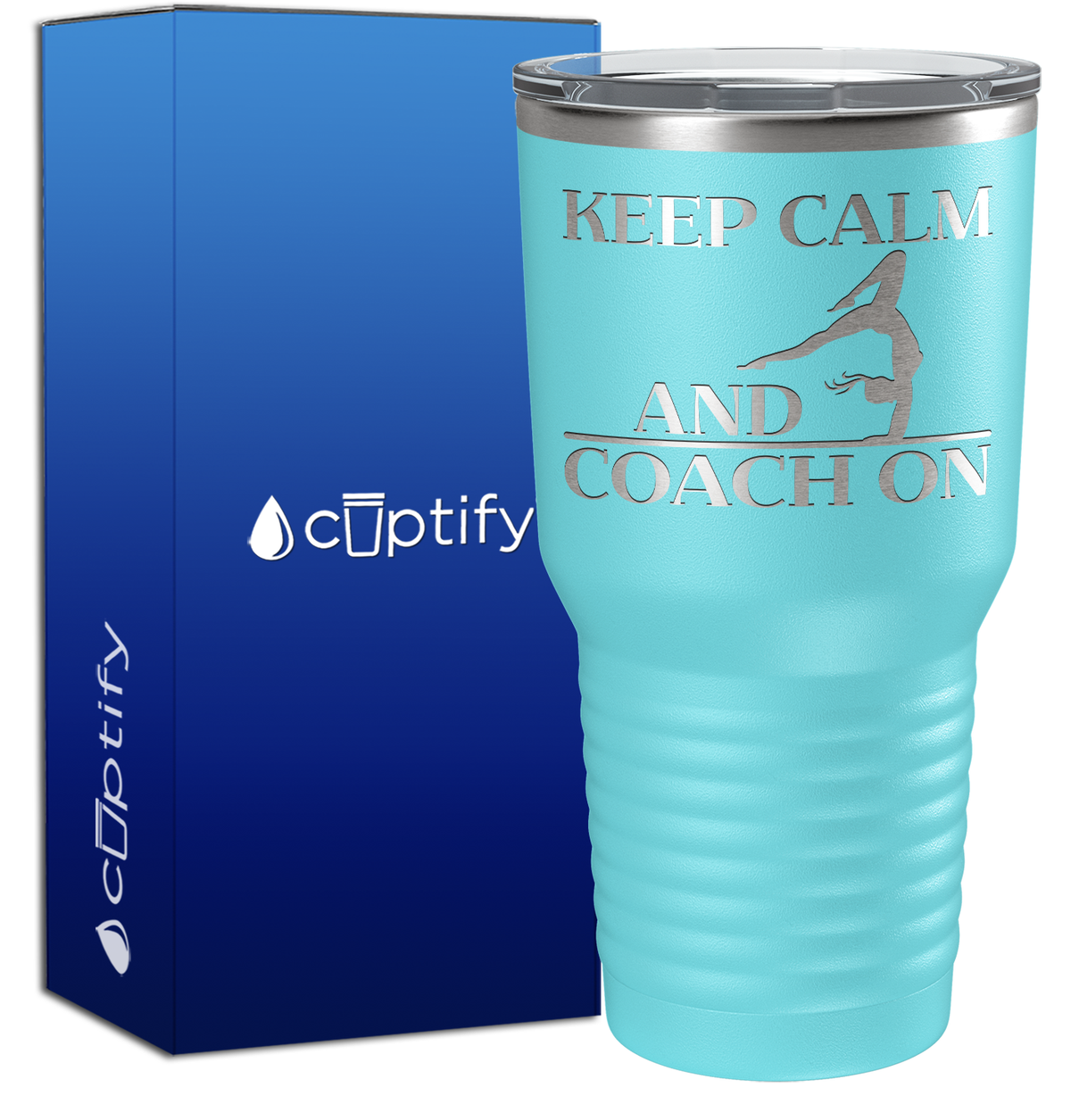 Gymnastics Keep Calm and Coach On 30oz Coach Tumbler
