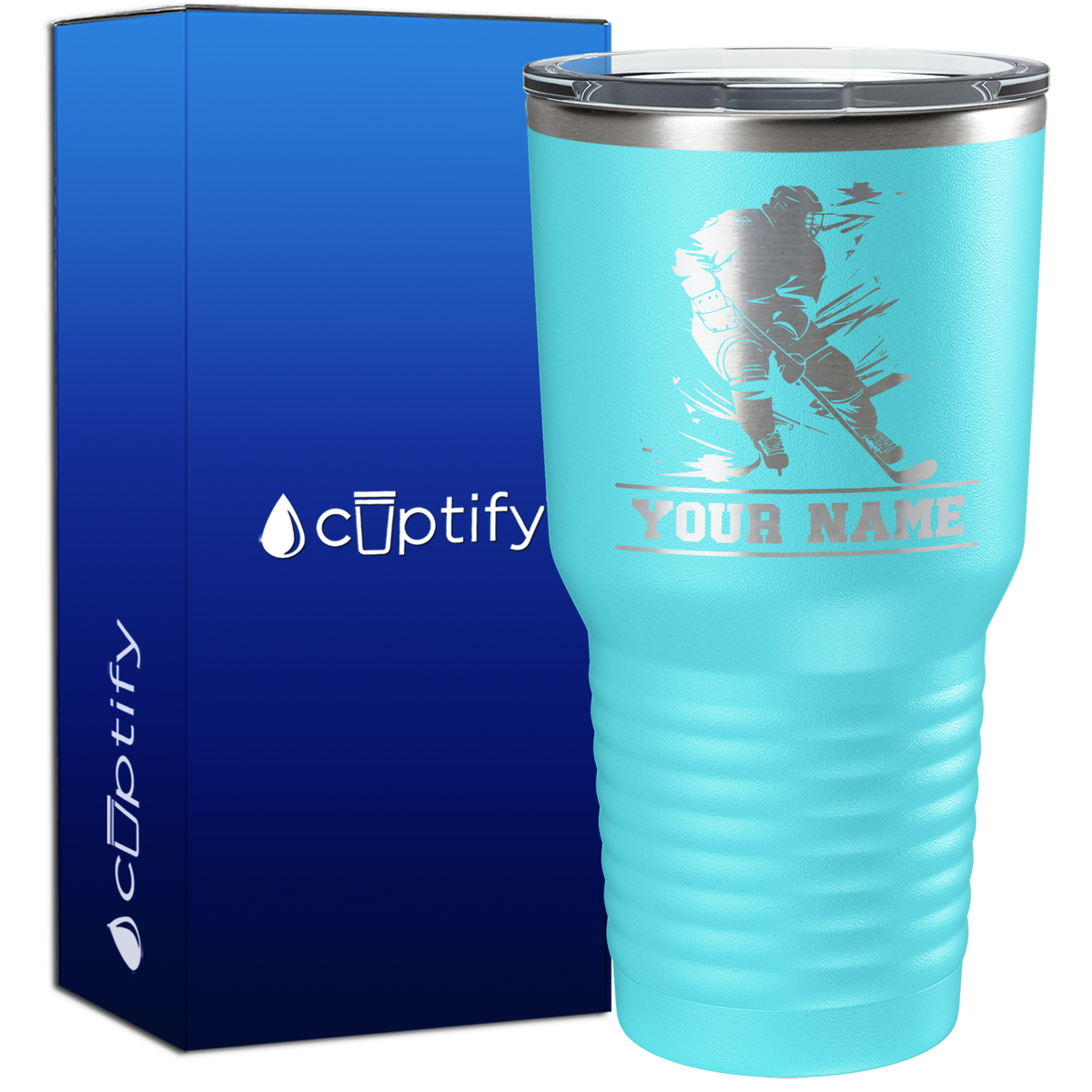 Personalized Skating Hockey Player 30oz Hockey Tumbler