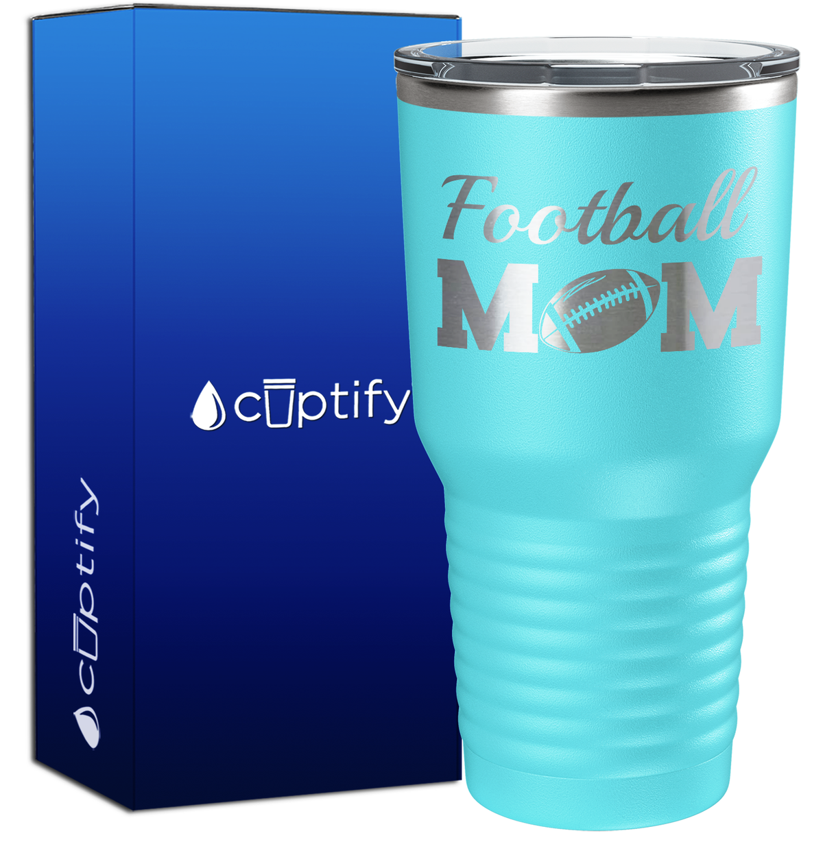 Football Mom with Ball 30oz Football Tumbler