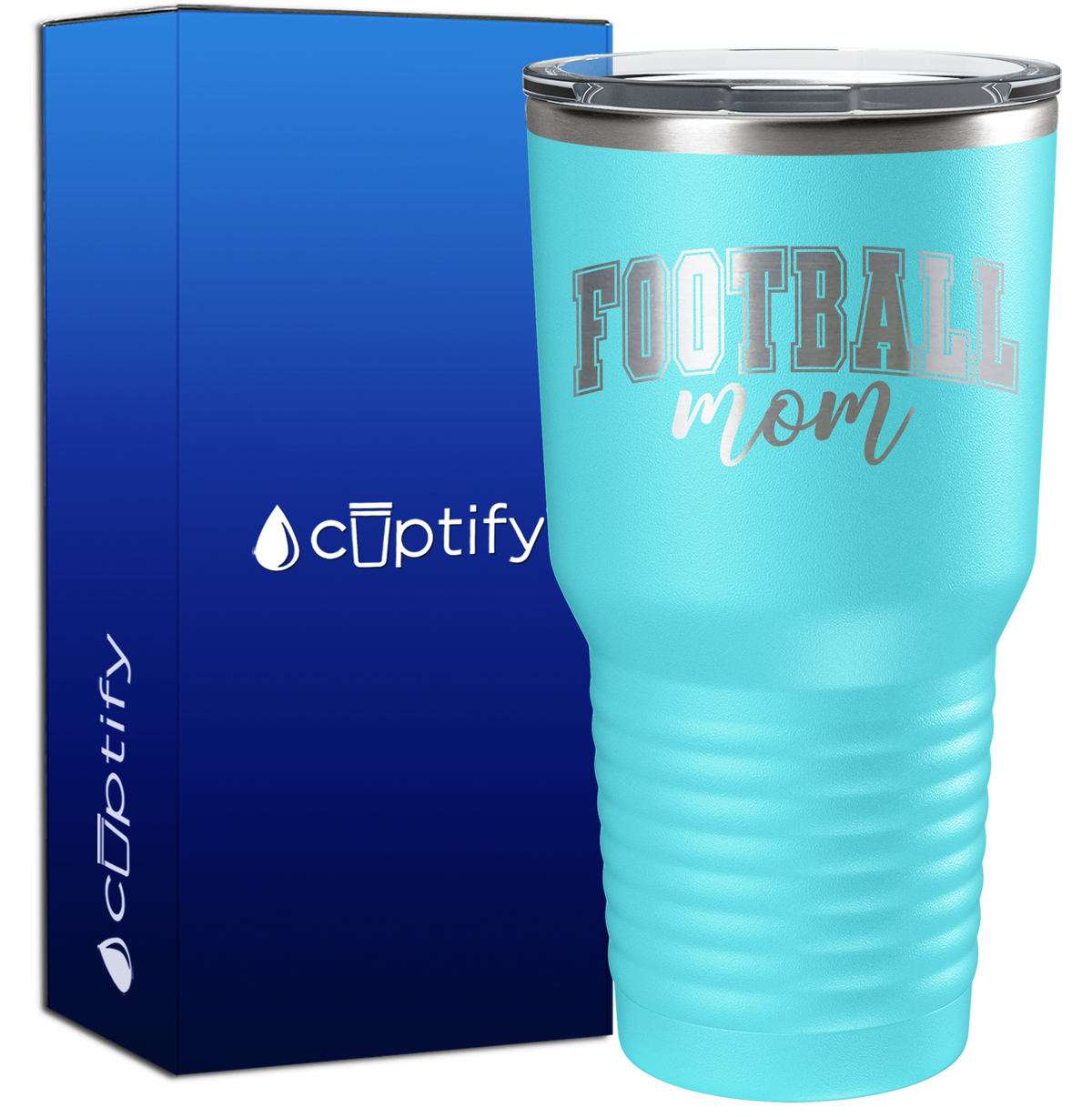 Football Mom Arched 30oz Football Tumbler