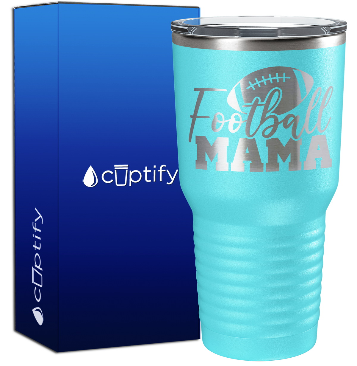 Football Mama with Football 30oz Football Tumbler