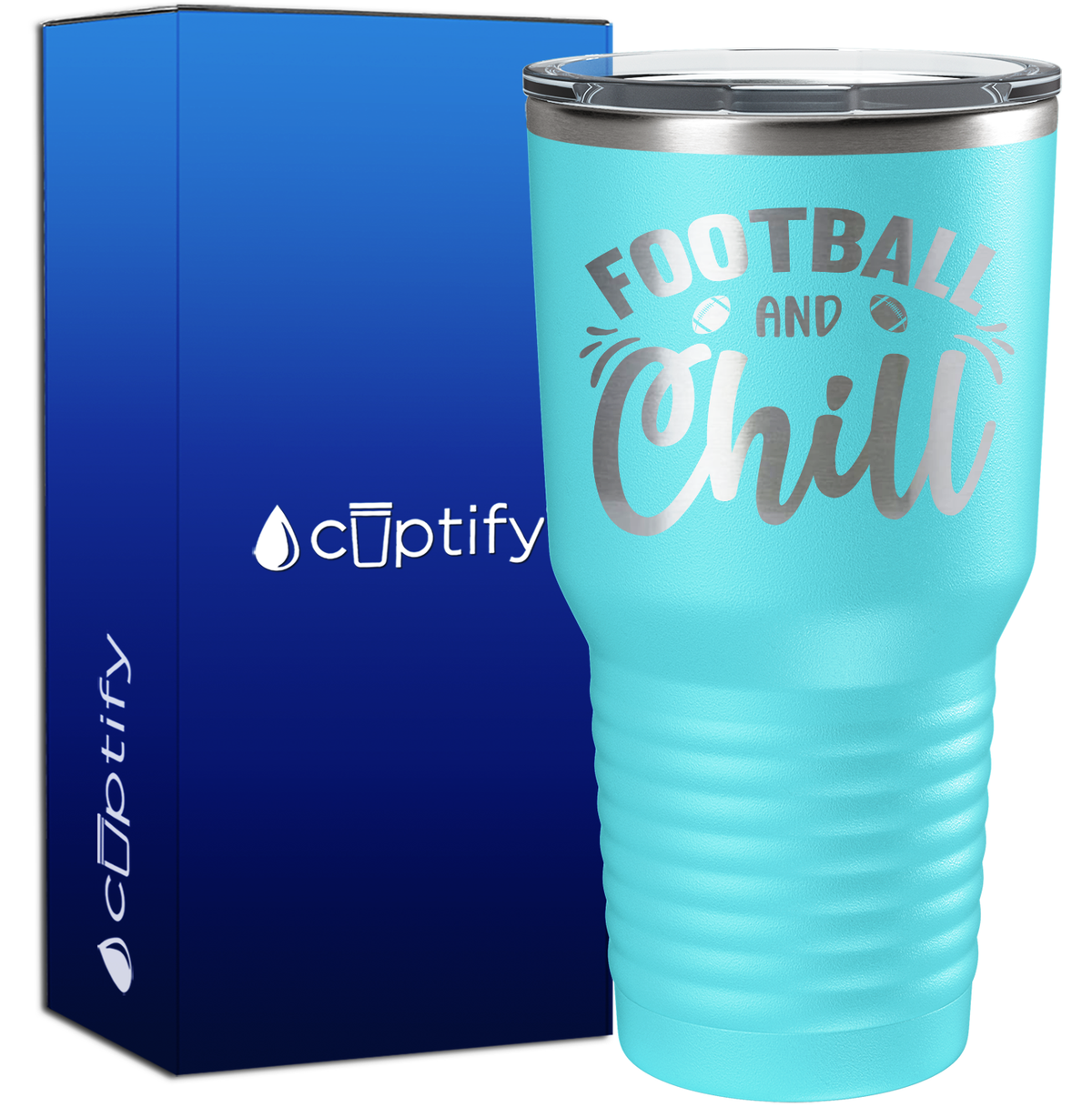Football and Chill 30oz Football Tumbler