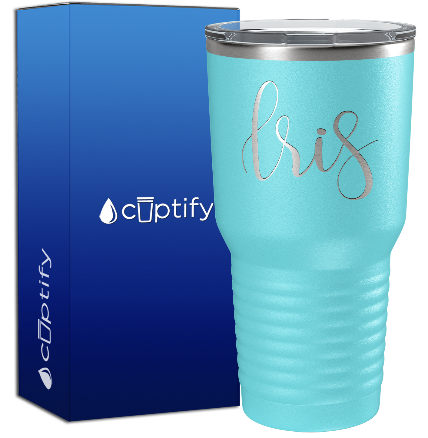 Personalized Lite Blue 30oz Engraved Tumbler