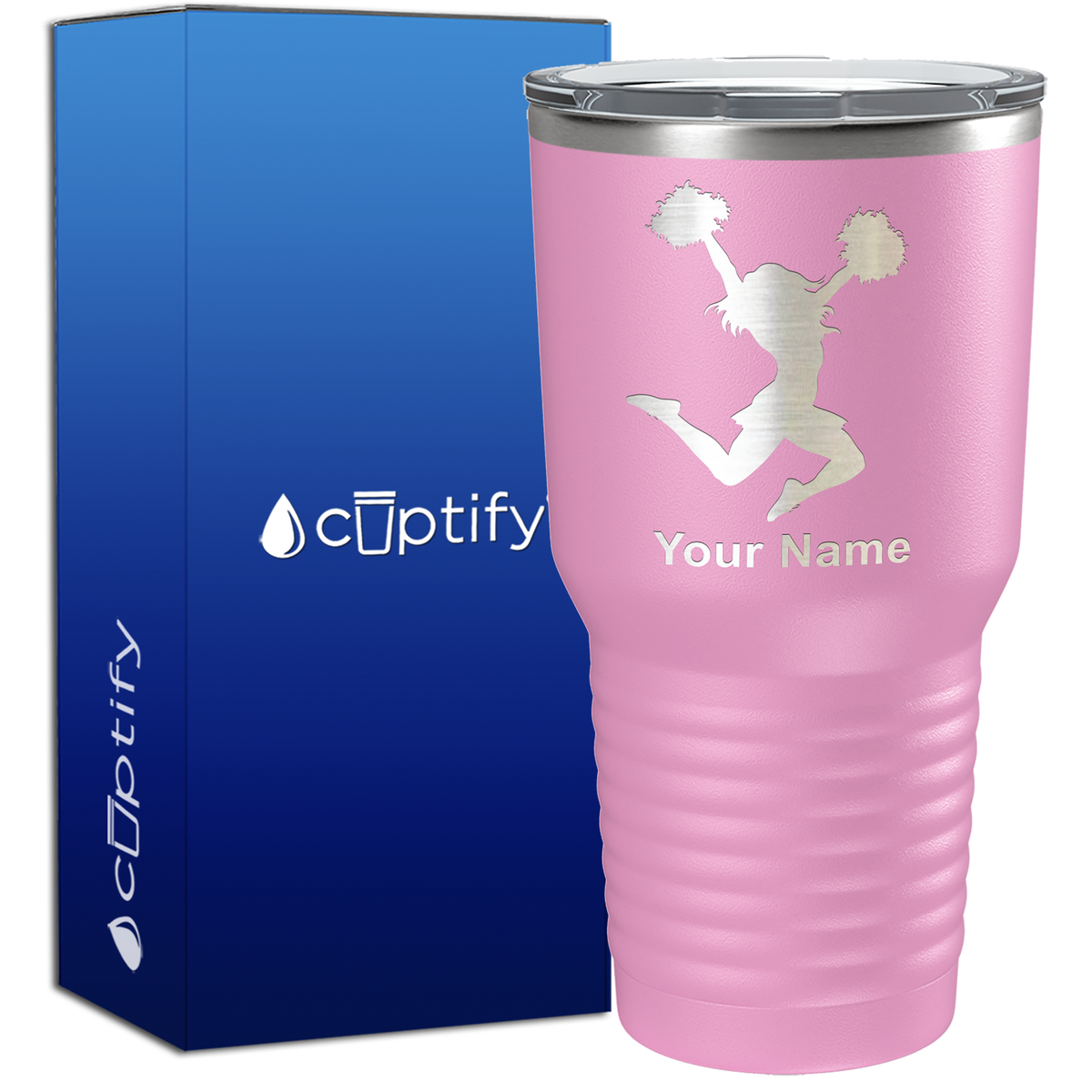 Personalized Cheerleader Silhouette 30oz Cheer Tumbler