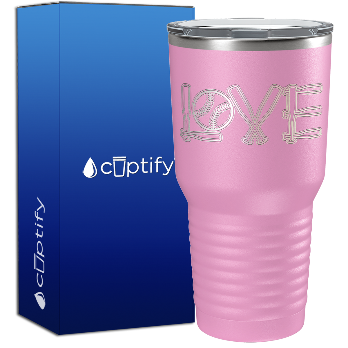 Softball Love Ball and Bats 30oz Softball Tumbler