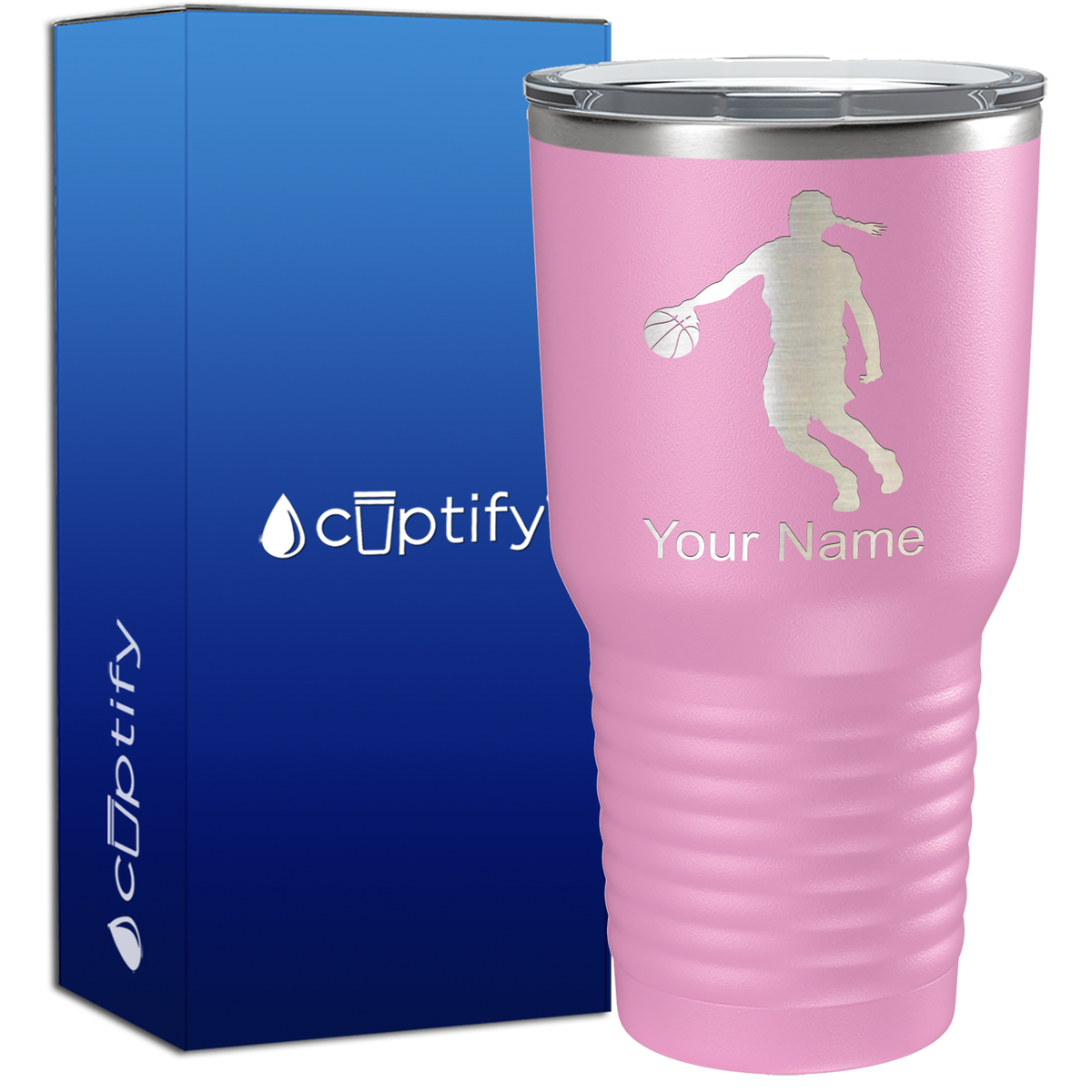 Personalized Basketball Girl Player Silhouette on 30oz Tumbler
