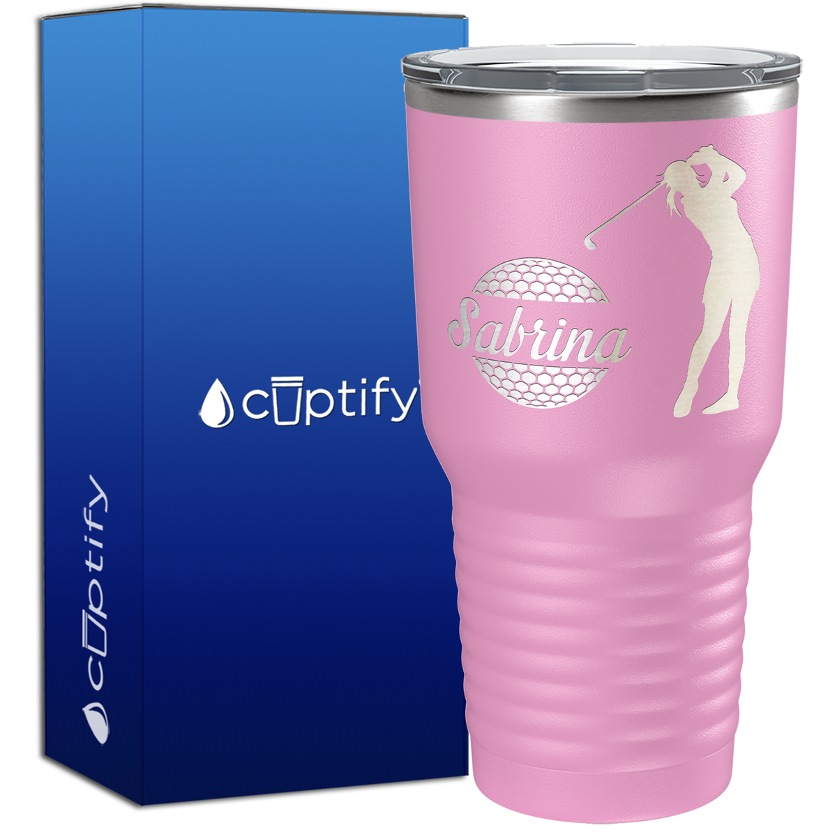 Personalized Female Golfer 30oz Golf Tumbler