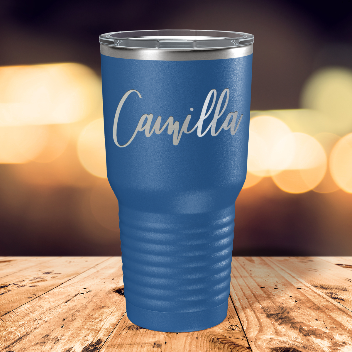 Personalized Blue 30oz Engraved Tumbler