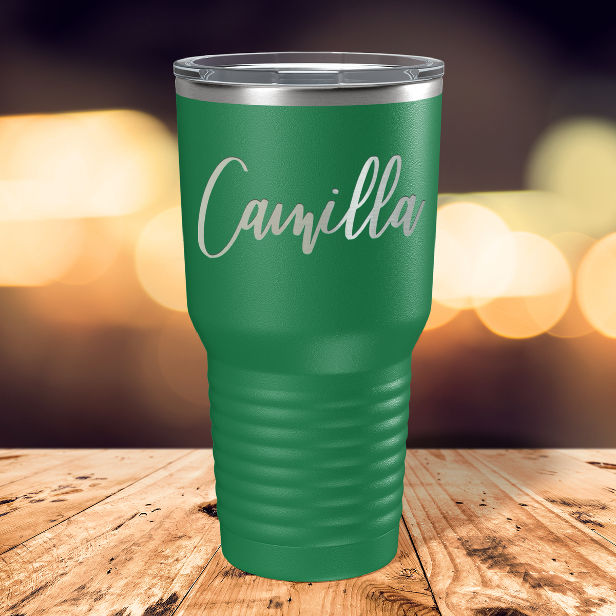 Personalized Green 30oz Engraved Tumbler
