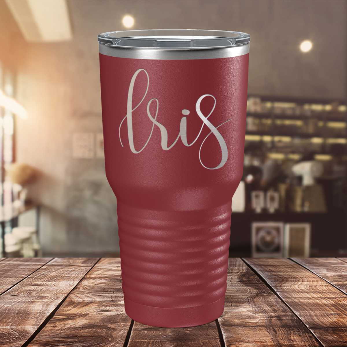 Personalized Maroon 30oz Engraved Tumbler