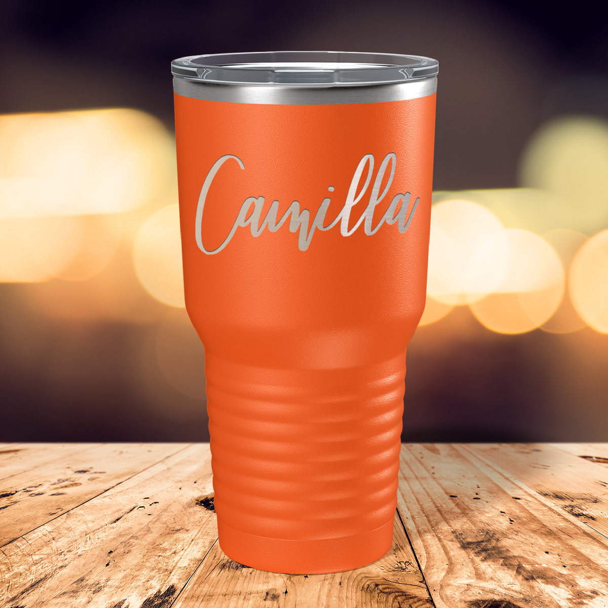 Personalized Orange 30oz Engraved Tumbler