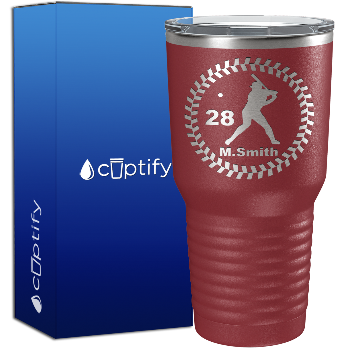 Personalized Baseball Player 30oz Baseball Tumbler