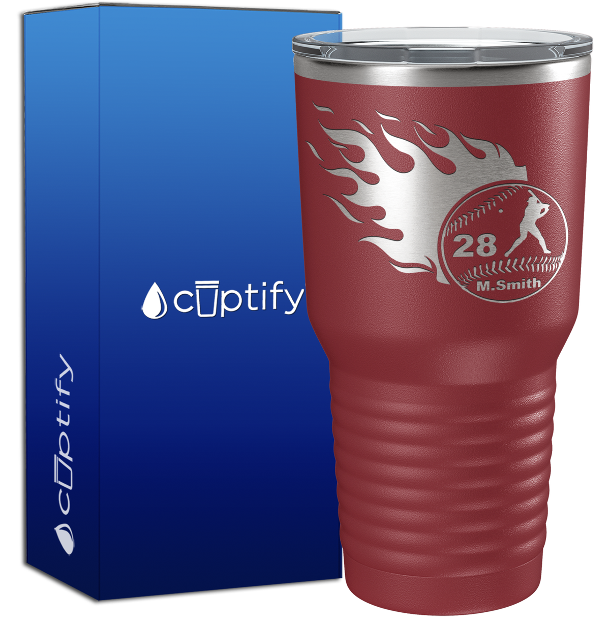 Personalized Baseball with Player  30oz Baseball Tumbler