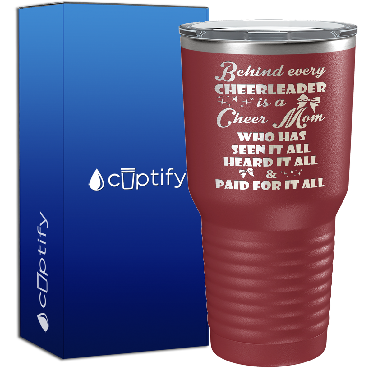 Behind Every Cheerleader Is A Cheer Mom 30oz Cheer Tumbler