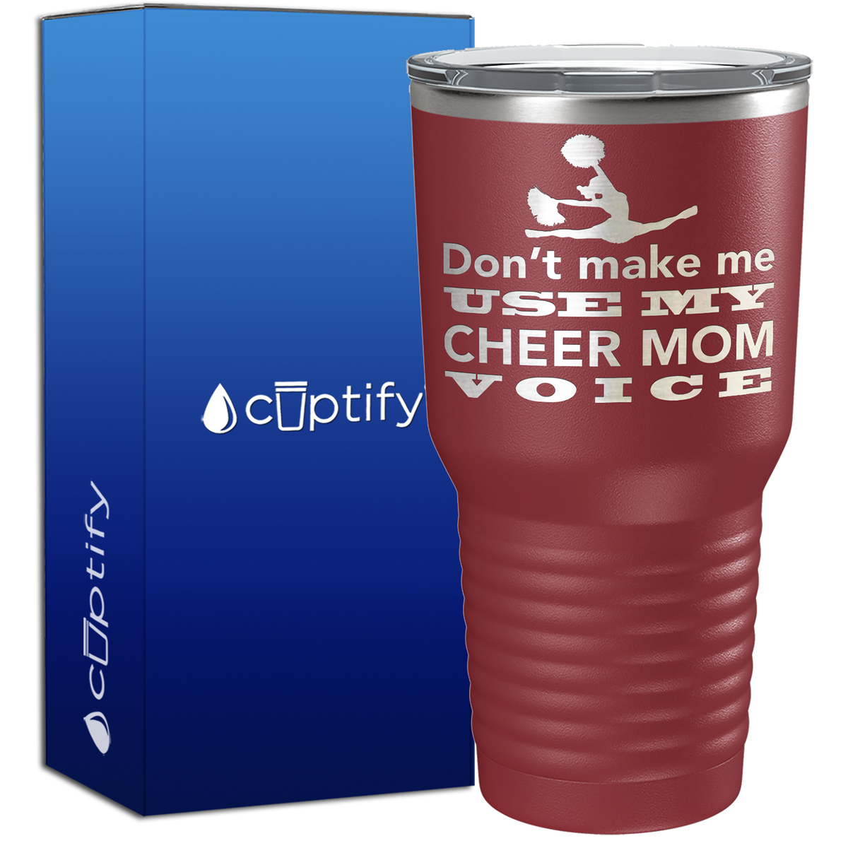 Don't Make me use my Cheer Mom Voice 30oz Cheer Tumbler