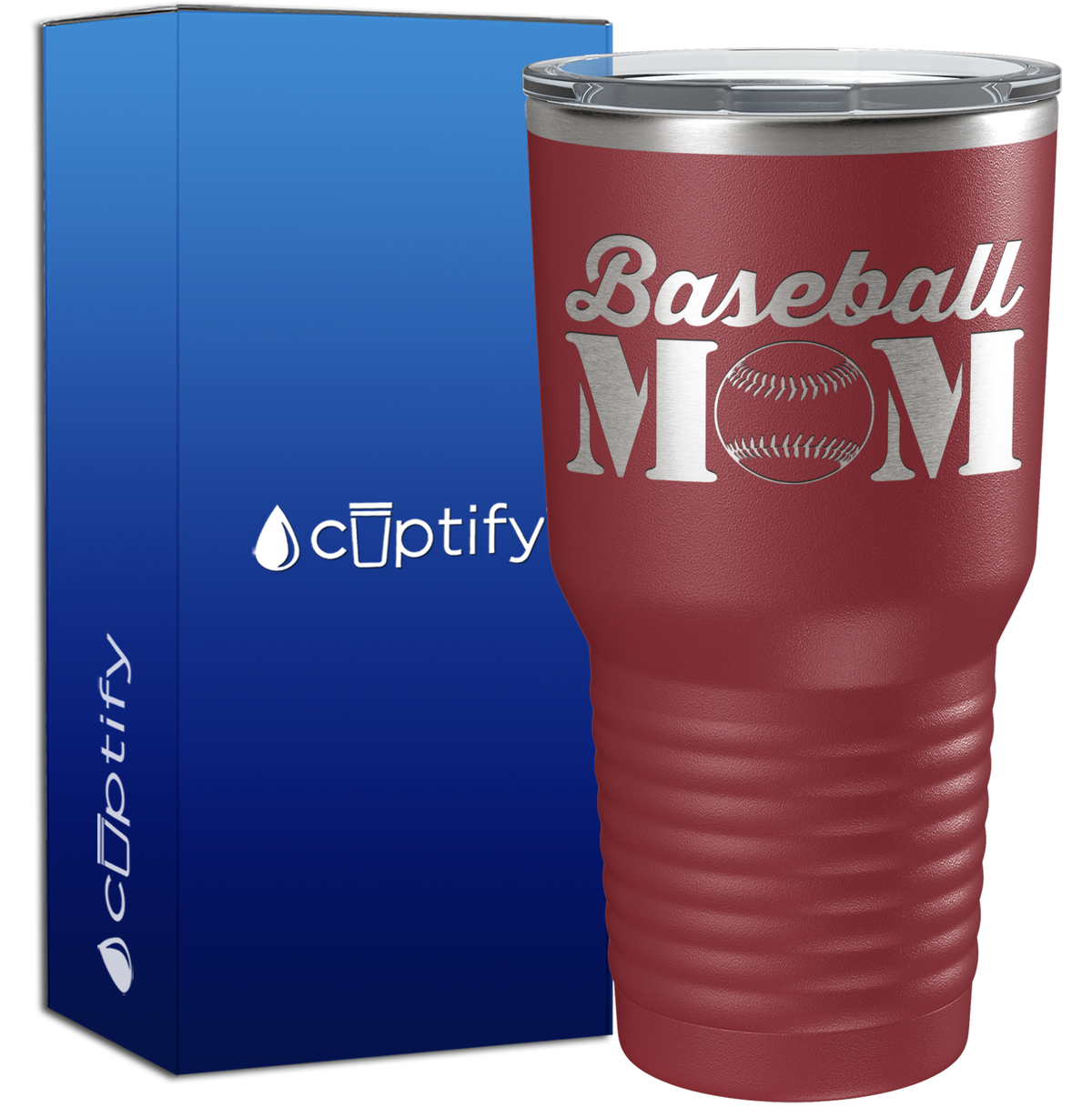 Baseball Mom with Ball 30oz Baseball Tumbler